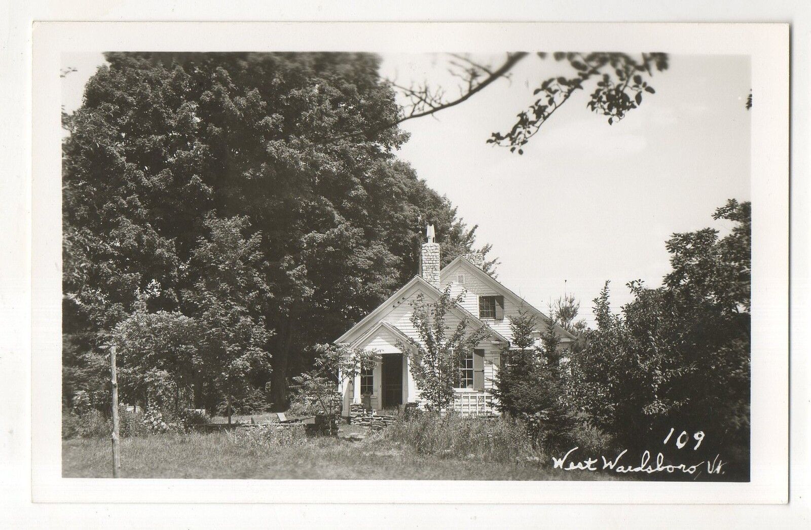 RPPC House in WEST WARDSBORO VT - Vintage Vermont Real Photo Postcard