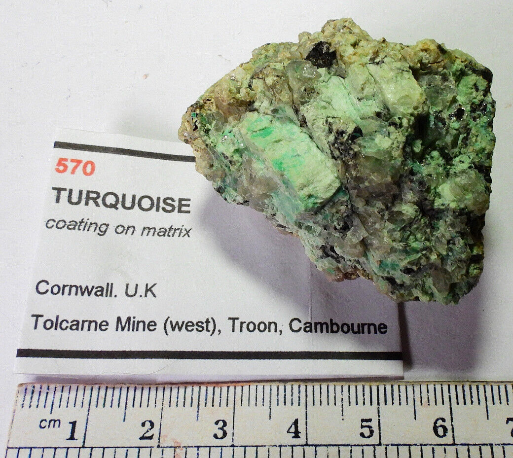TURQUOISE on Matrix, from Tolcarne Mine, CORNWALL