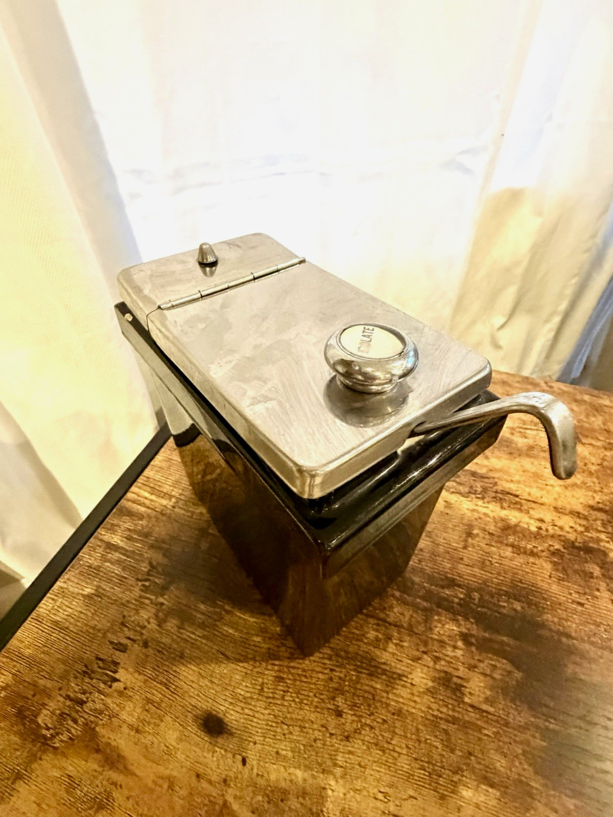 Vintage Black Hall Ceramic Chocolate Pot w/ Hinged Stainless Steel Lid & Ladle Vintage Black Hall Ceramic Chocolate Pot w/ Hinged Stainless Steel Lid & Ladle