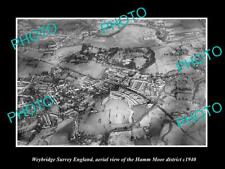 OLD 8x6 HISTORIC PHOTO WEYBRIDGE SURREY ENGLAND AERIAL VIEW HAMM MOOR c1940 1 picture