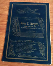 1889 MEMORIAL CABINET CARD - ORREN E BARNARD, AGE 26 , NEWPORT, NEW HAMPSHIRE picture