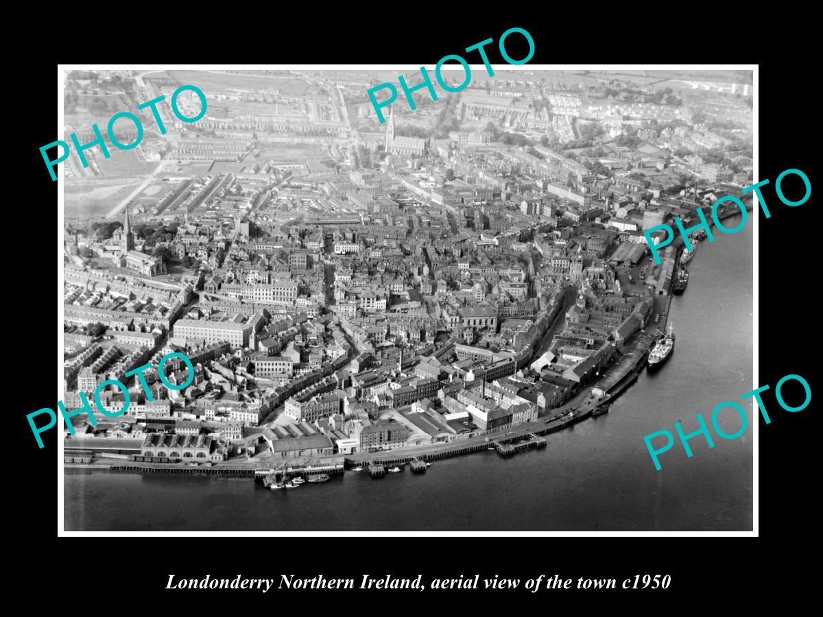OLD LARGE HISTORIC PHOTO OF LONDONDERRY IRELAND AERIAL VIEW OF THE TOWN c1950 3 OLD LARGE HISTORIC PHOTO OF LONDONDERRY IRELAND AERIAL VIEW OF THE TOWN c1950 3