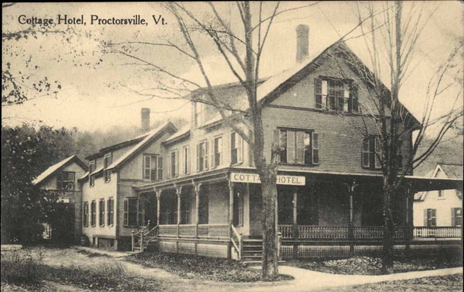 Proctorsville Vermont VT Cottage Hotel c1910 Vintage Postcard