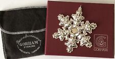 1982  Gorham Sterling Silver Christmas Snowflake Tree Ornament Pouch & Box picture