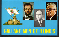 Postcard President Abraham Lincoln Adlai Stevenson Everett McKinley Dirksen picture