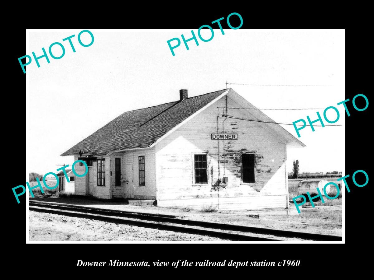 Downer Minnesota The Railroad Depot Station c1960 Old Large Historic Photo