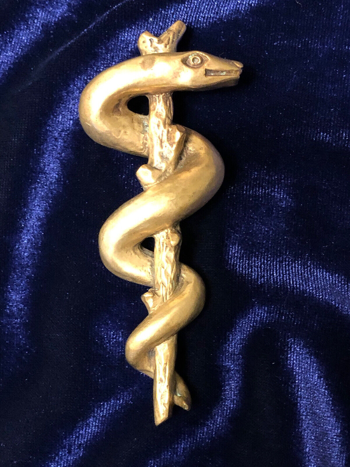 1974 Rare James Avery Bronze Aesculapius Medical Snake Paper Weight