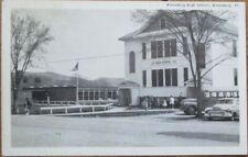 Hinesburg, VT 1940s Postcard: High School Building, Bus/Car - Vermont picture