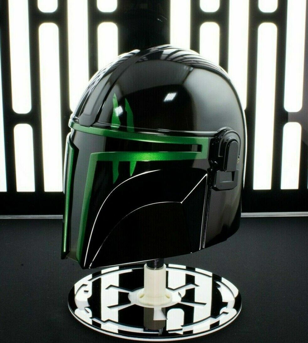 Black Green Mandalorian Star Wars Black Series Helmet LARP Cosplay Star Wars Cos