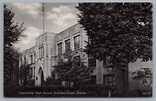 Community High School Downers Grove Illinois 1950s Postcard picture