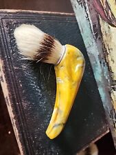 Kingsley Pure Bristle Shaving Brush West Germany Yellow Swirl Bakelite picture