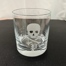 Rare Polo Ralph Lauren Old Fashioned Whiskey Glass POISON Skull Bones Halloween picture