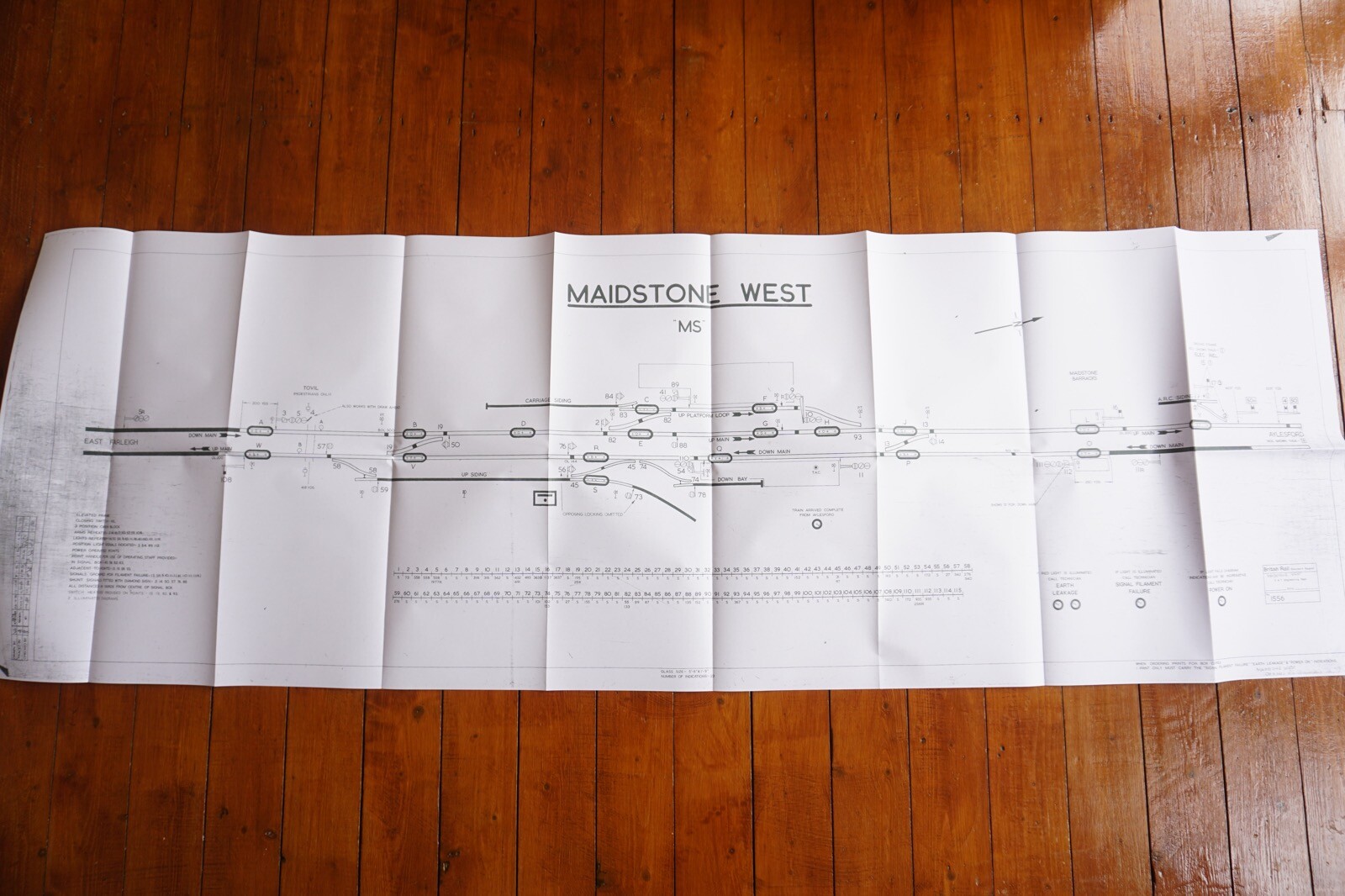 1990 Maidstone West Signalling Signal Box Sidings Railway Plan Diagram Southern