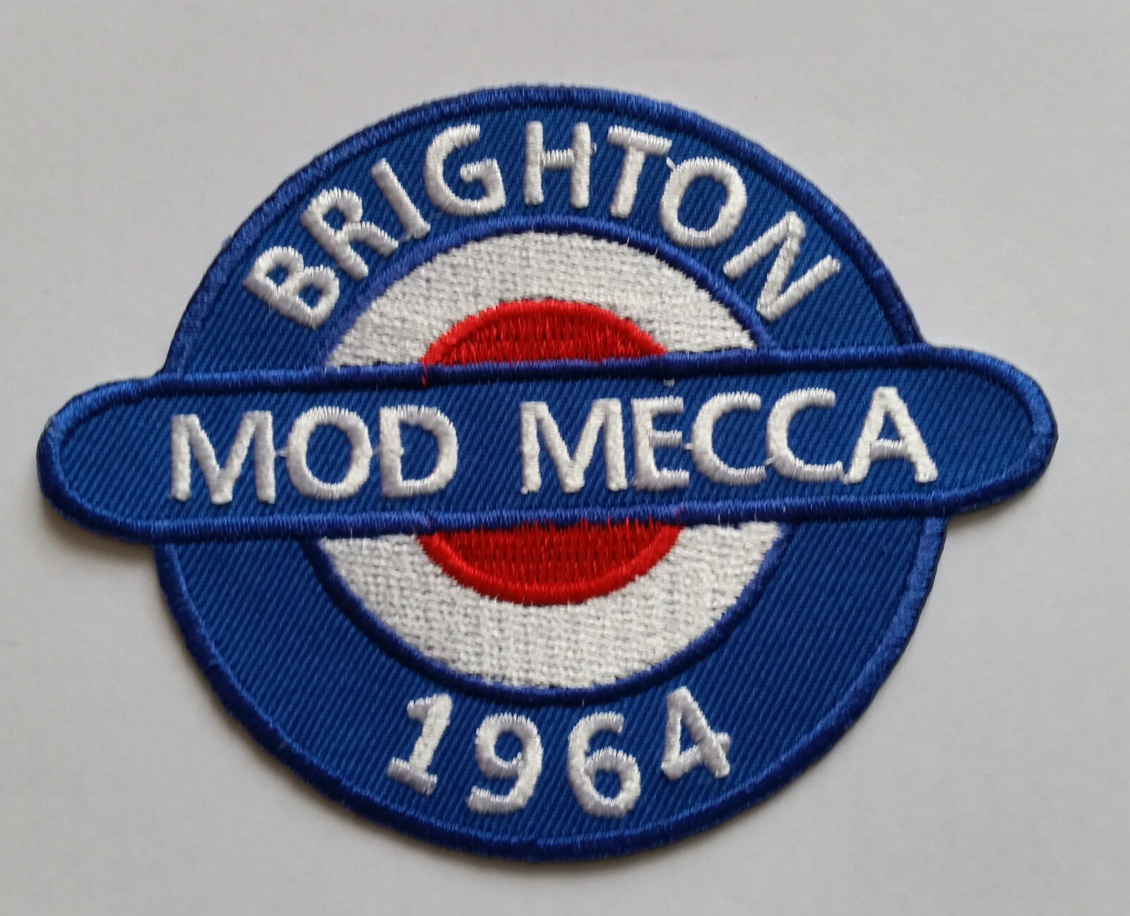 NORTHERN SOUL MUSIC SEW ON / IRON ON PATCH:- MOD MECCA BRIGHTON 1964 (a) Small