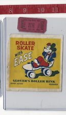 vintage lot roller rink decal Glover's Grand Island Nebraska & ticket # 2 picture