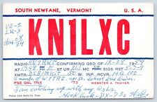 QSL CB Ham Radio Card KN1LXC Webster A Thayer South Newfane Vermont VT 1959 picture