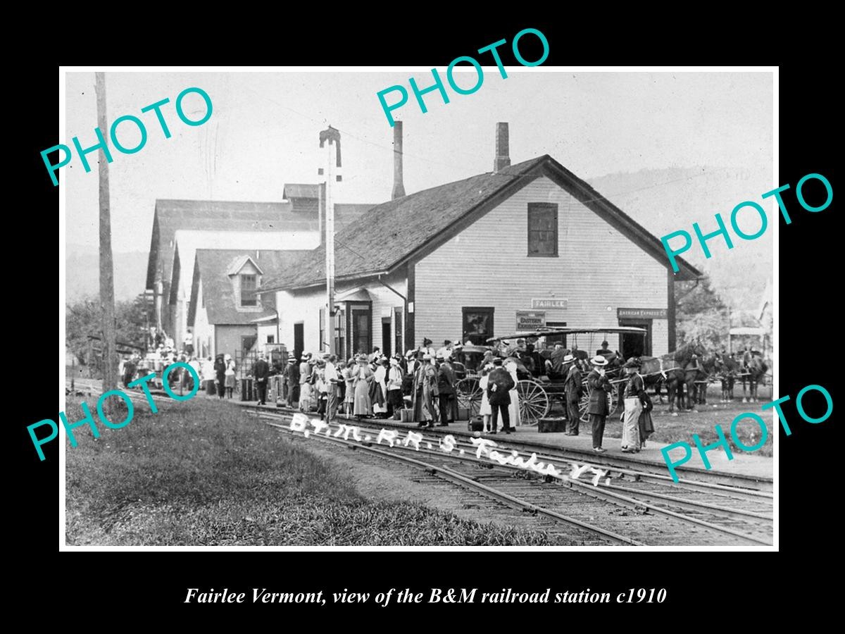 Fairlee Vermont The B&M Railroad Depot c1910 Old Large Historic Photo Fairlee Vermont The B&M Railroad Depot c1910 Old Large Historic Photo