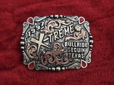 Bull Riding X~TREME☆1997☆RODEO CHAMPION TROPHY BUCKLE☆Seguin Texas☆RARE☆473 picture