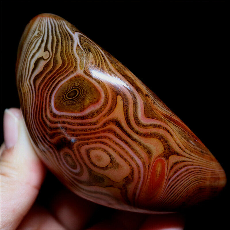 223G Mad River Banded Agate Tumbled Stone Madagascar Excellent Patterns