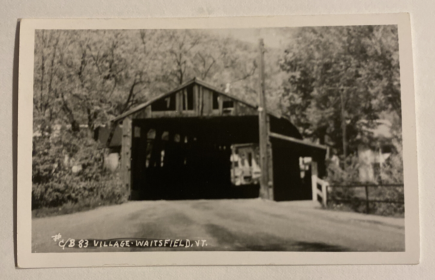 Old Covered Bridge ~ Waitsfield, Vermont Real Photo ~ Vintage RPPC Postcard Old Covered Bridge ~ Waitsfield, Vermont Real Photo ~ Vintage RPPC Postcard