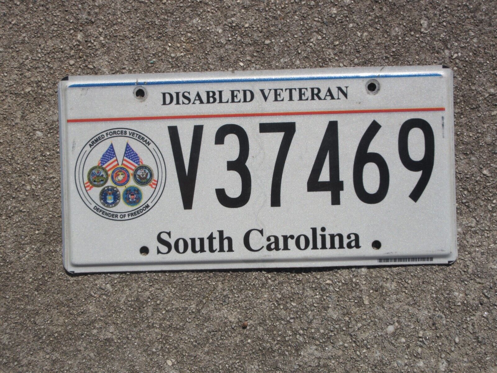 South Carolina Disabled Veteran License Plate Military Air Force Marines Navy SC