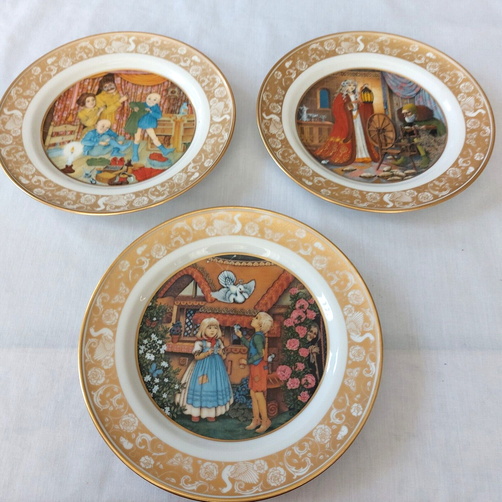 Lot of 3 Franklin Porcelain The Grimm’s Fairy Tales Collector Plates Hansel Rump