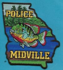 GEORGIA MIDVILLE POLICE STATE SHAPE SHOULDER PATCH ( fish) picture