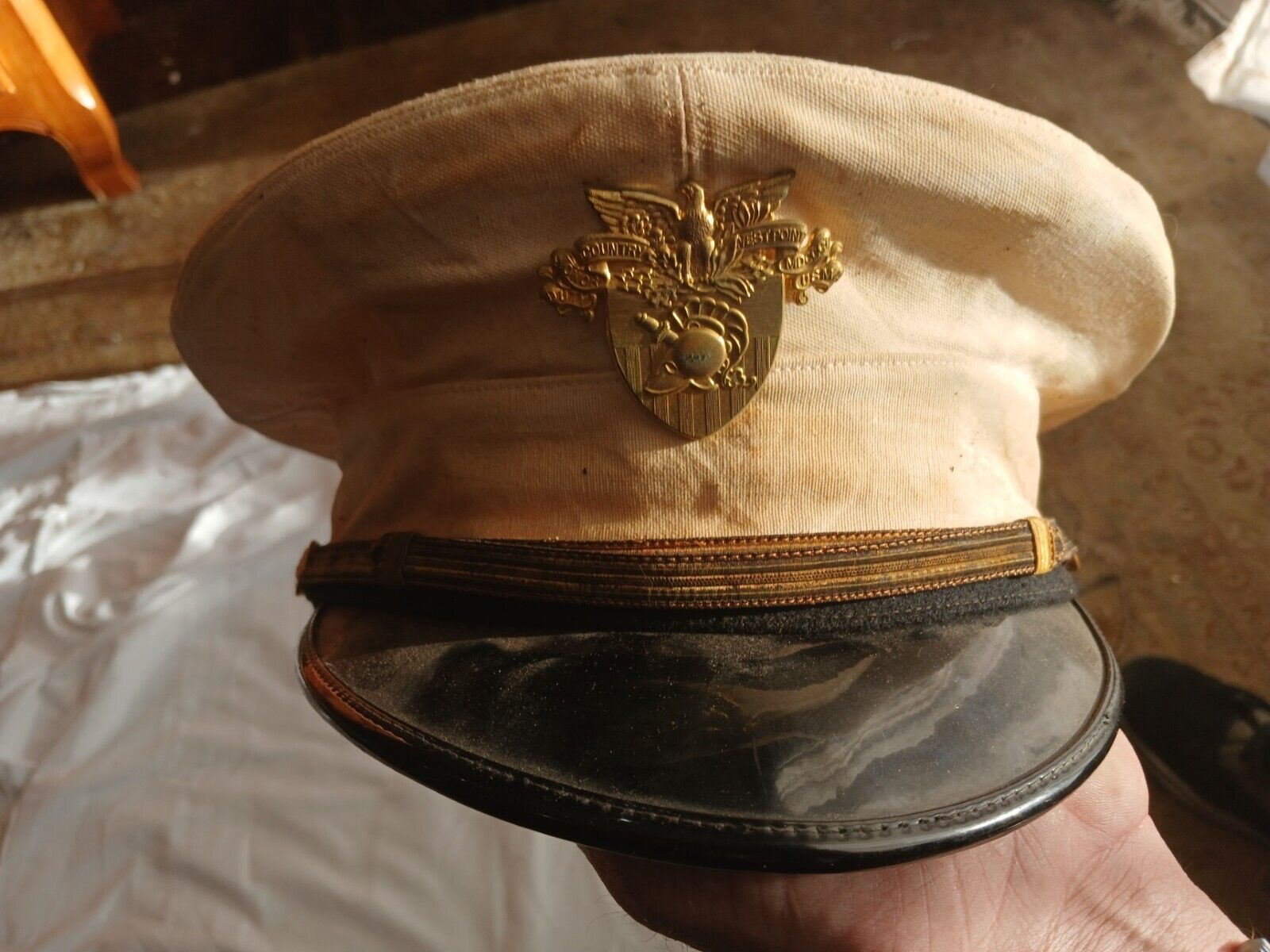 West Point cadet hat 1949 with rain cover