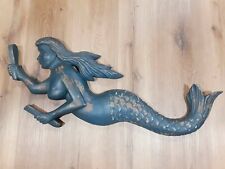 POTTERY BARN Shelburne Museum Mermaid Accents Wood Hand Carved Distressed Finish picture