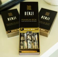 NEW BENJI $100 BILL PRE ROLLED HEMP PAPER CONES - 'FRANKLIN' Box of 10 w/ TIPS picture
