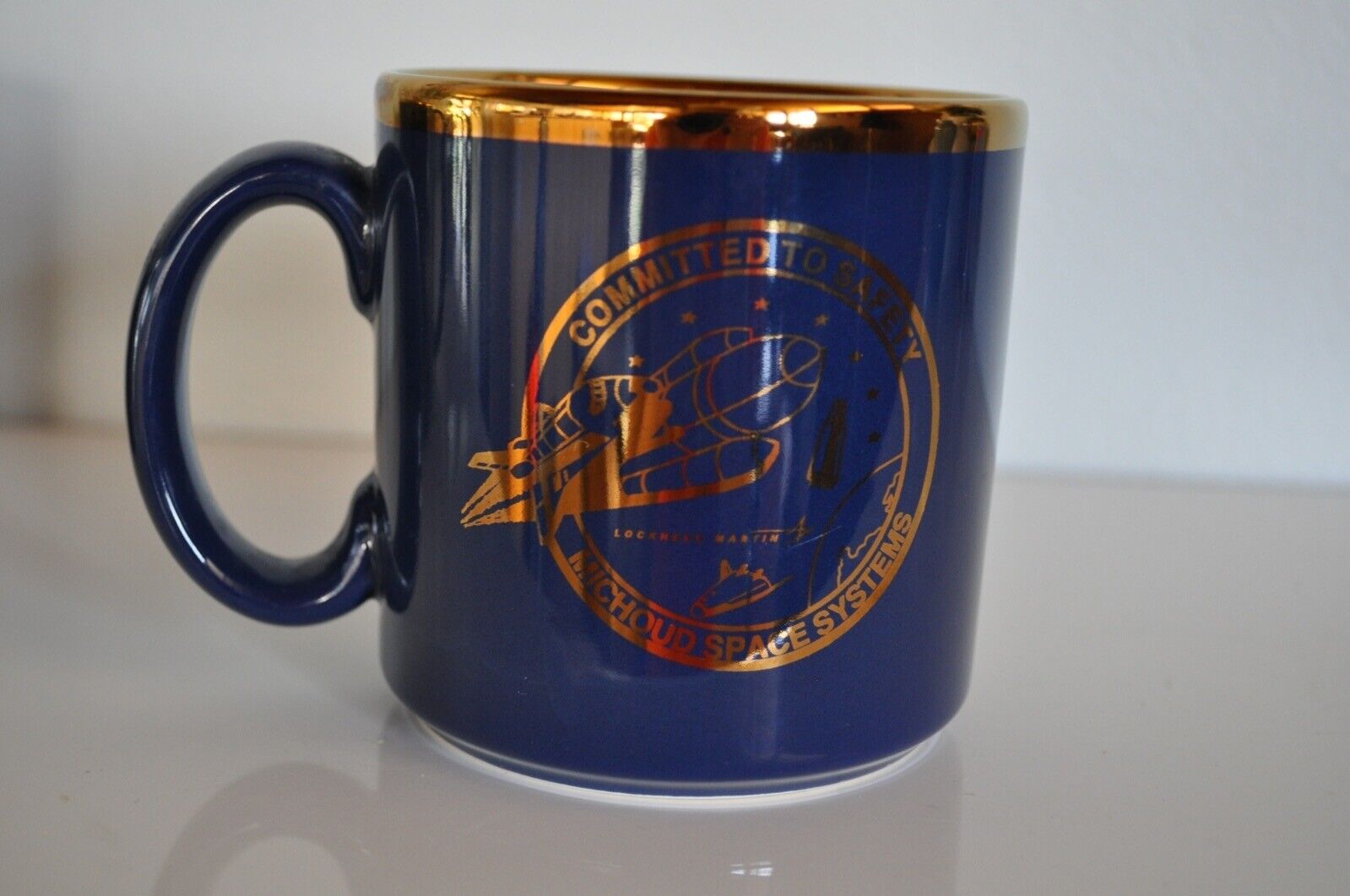 Lockheed Martin Mug Commited to Safety Blue with Gold 