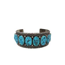 Native American Sterling Silver Turquoise Cuff Bracelet by Myra Nastacio picture