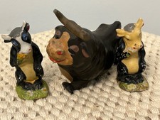Rare Lot of 1930s Ferdinand The Bull Two Bisque and  Sieberling Latex OH Figures picture