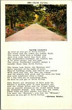 As Soon as You Get to No'th Ca'Lina Poem, Bertoon Braley North Carolina Postcard picture