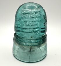 Vintage W Brookfield Glass Insulator 1884 Patent picture