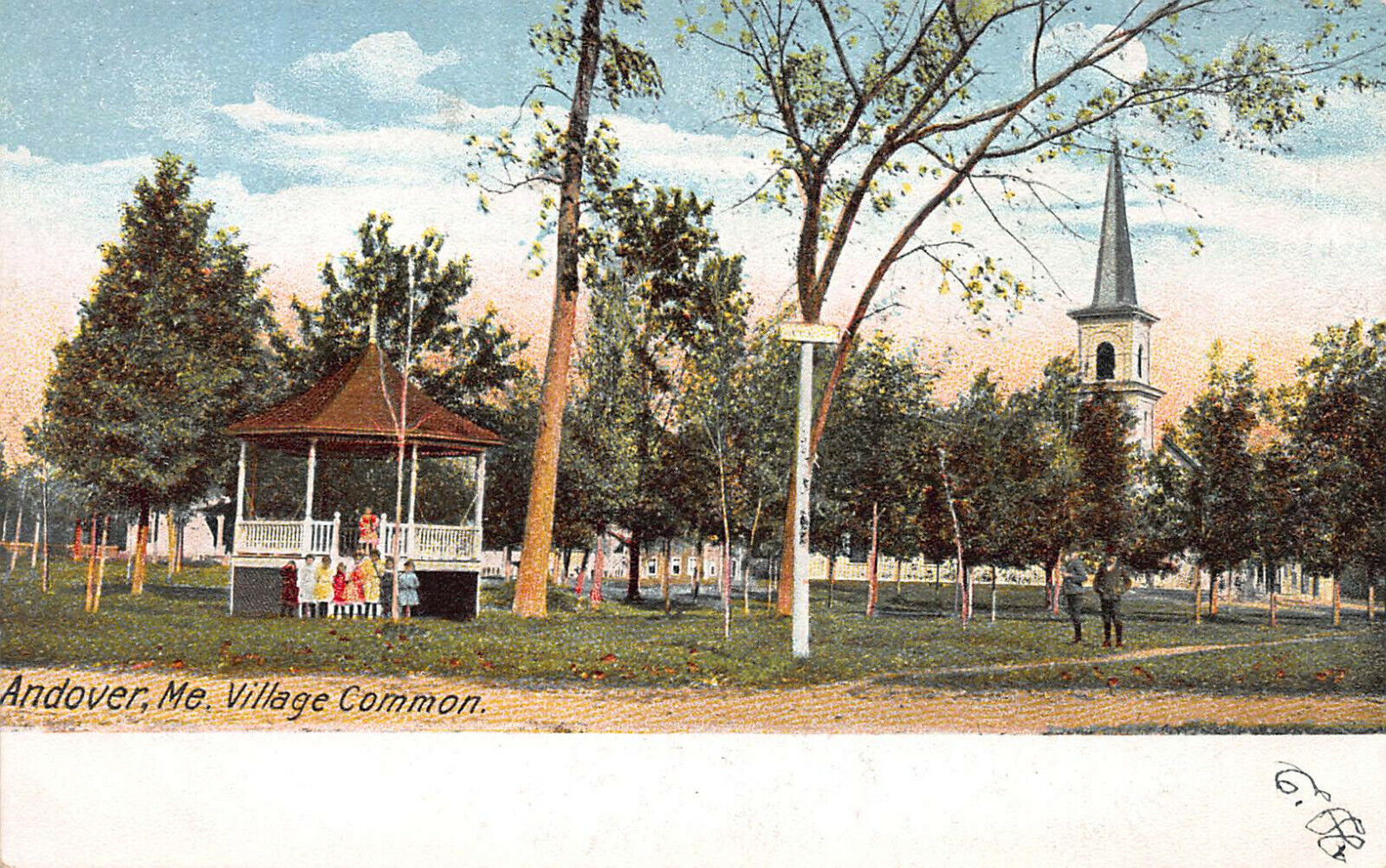 Village Common, Andover, Maine, Early Postcard, Undivided Back, Unused 