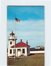 Postcard Lighthouse & Washington State Ferry Puget Sound Washington USA picture