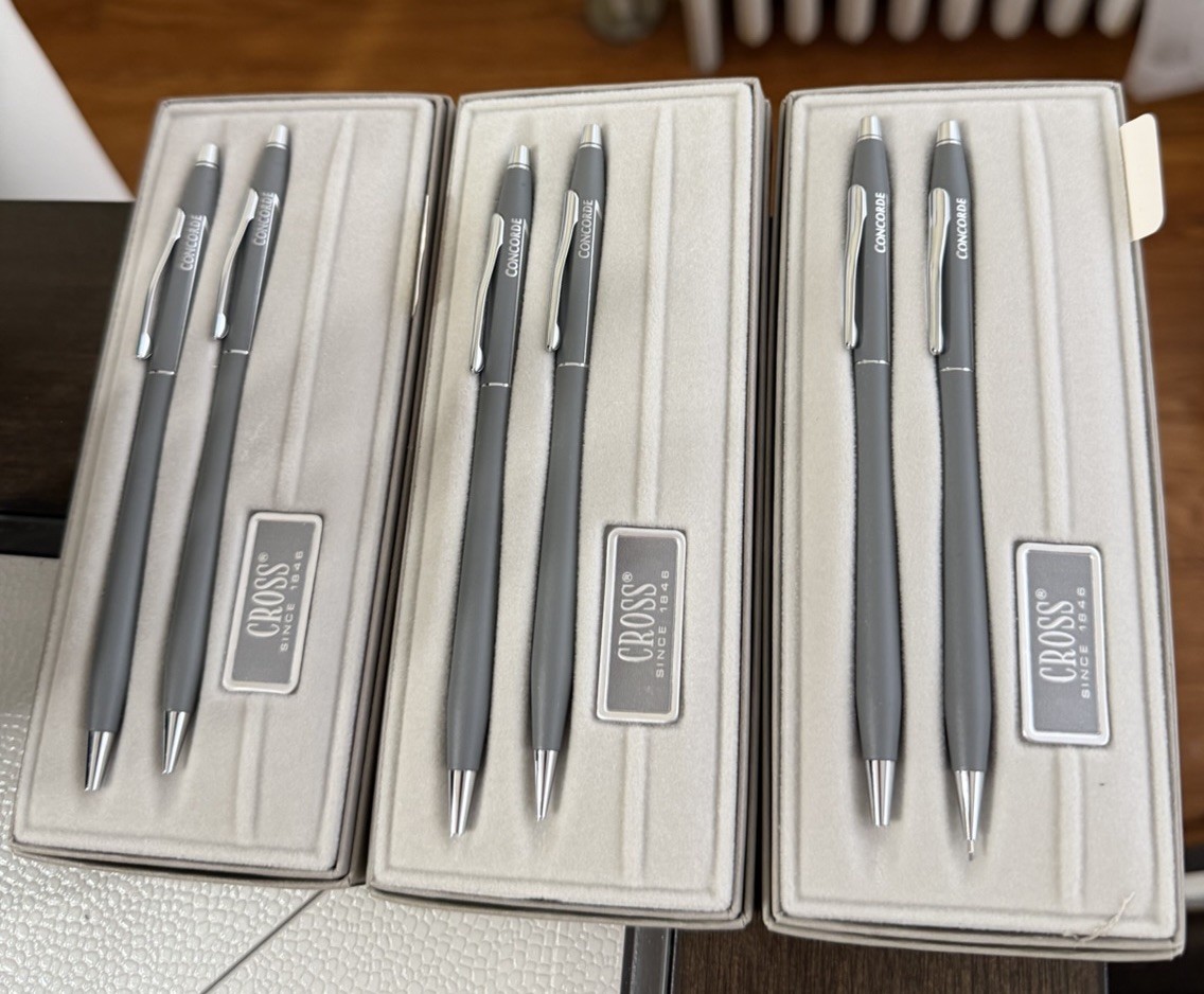 BRITISH AIRWAYS CONCORD IN BA GRAY PEN/PENCIL  Blue Color Lot Of 3