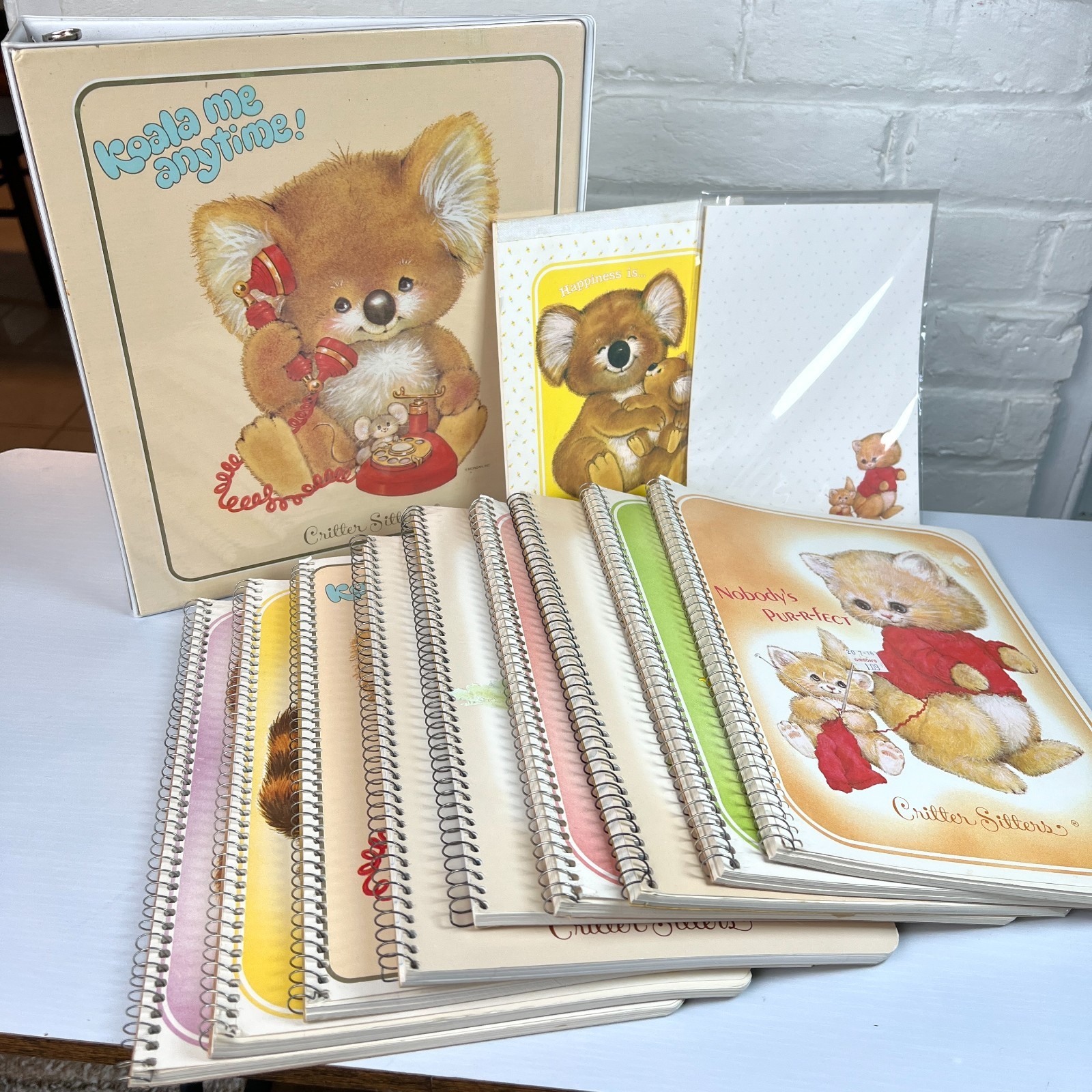 Vintage 1980s Critter Sitters Morgan Inc Notebook Stationery Lot Koala Raccoon Vintage 1980s Critter Sitters Morgan Inc Notebook Stationery Lot Koala Raccoon