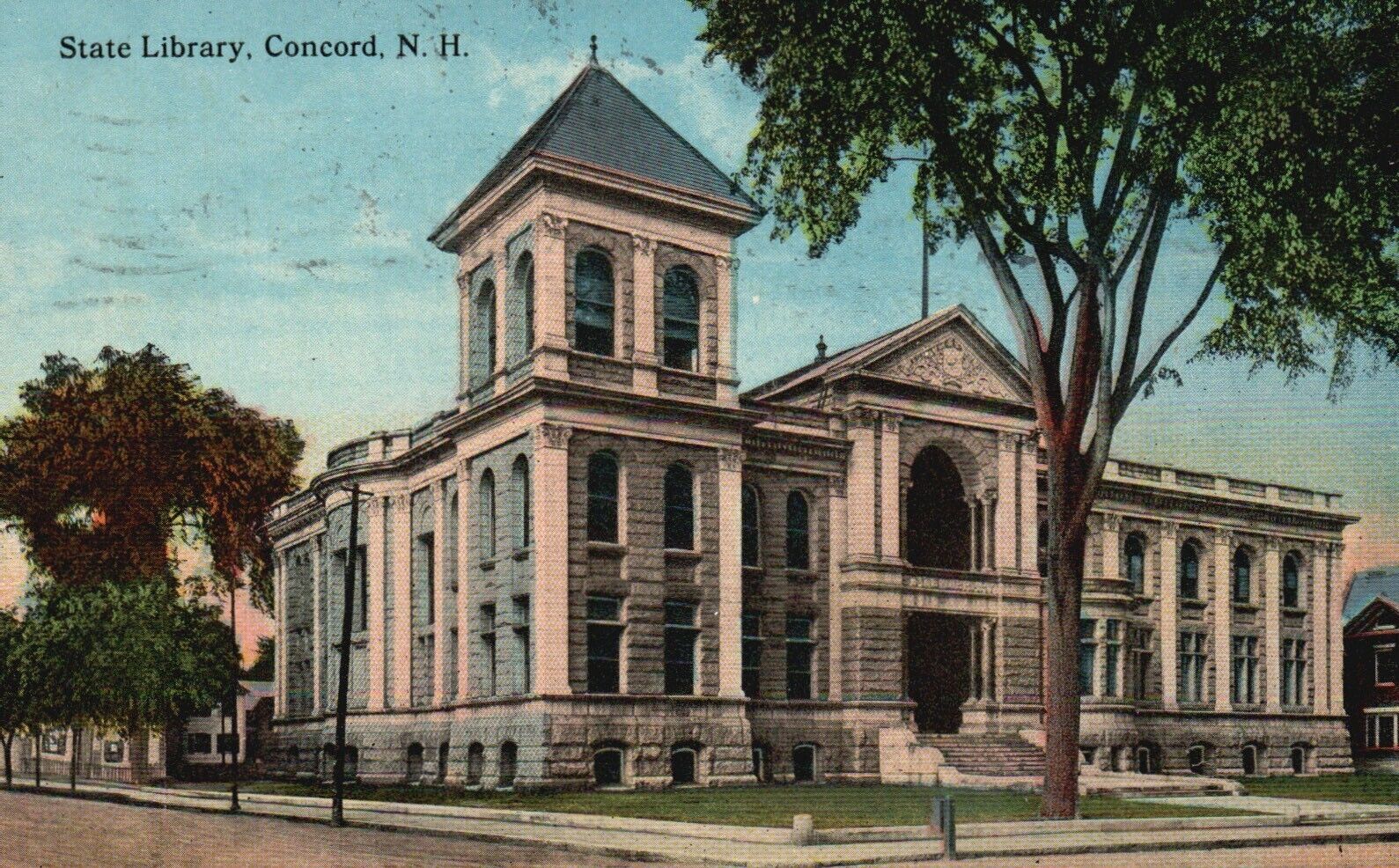 Postcard NH Concord New Hampshire State Library 1913 Antique Vintage PC f624