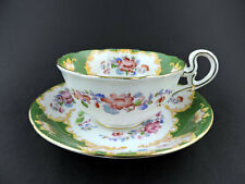 Vintage Royal Grafton Canton Green Teacup and Saucer England picture