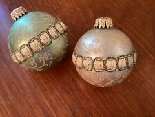 air Vintage Blown Mercury Glass Glitter Balls Christmas Ornaments West Germany picture