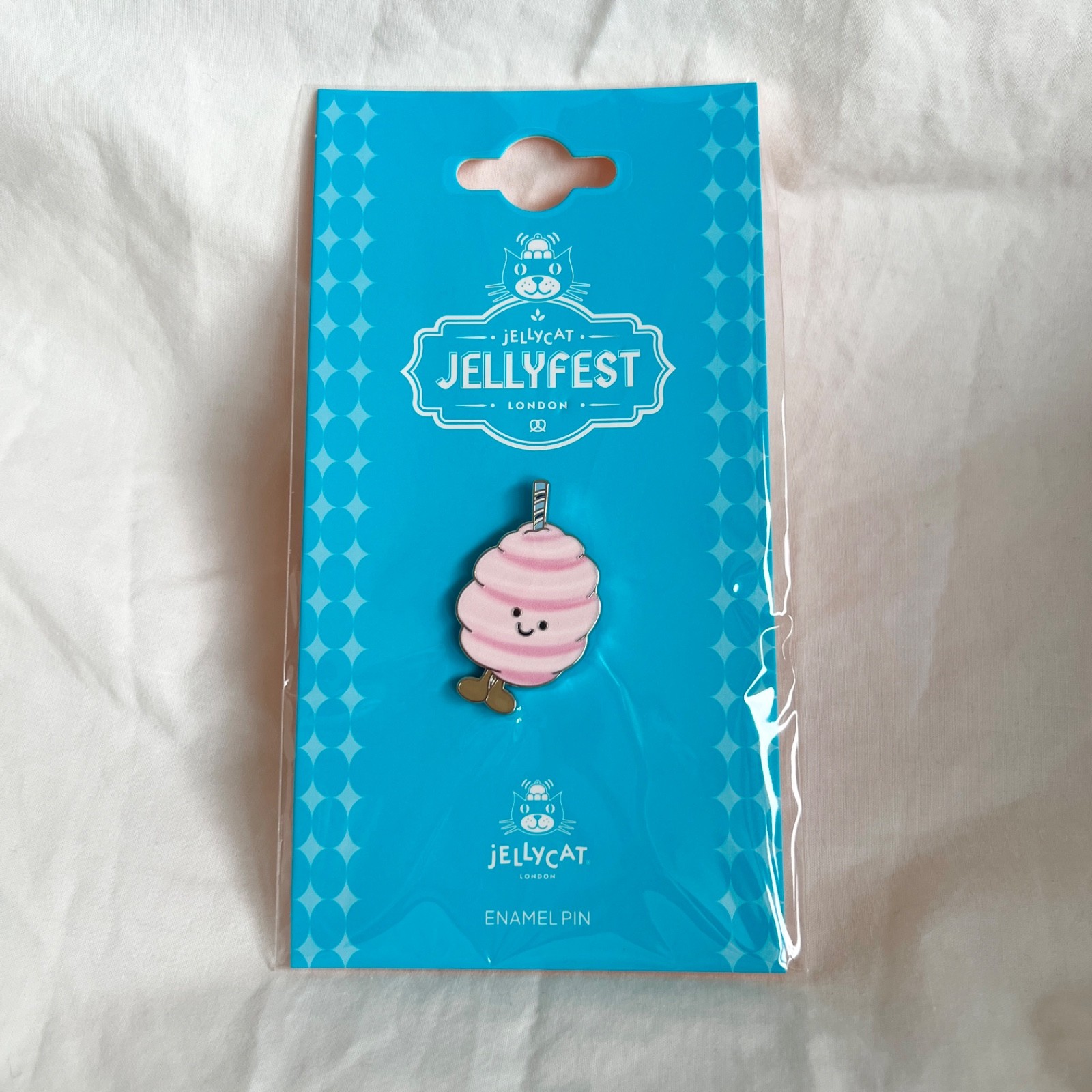 Jellycat Kathrin Candy Floss Pin Badge Berlin Jellyfest KaDaWe Berlin Exclusive