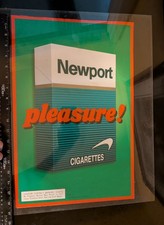 Newport Pleasure Cigarettes Sign Advertising Tobacciana 18.5