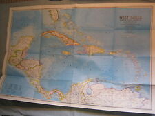 WEST INDIES CENTRAL AMERICA CARIBBEAN ISLANDS MAP National Geographic Feb. 1981 picture