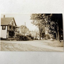 RPPC Wardsboro Vermont VT Vintage Photo Postcard Dirt Road Street Signs Houses picture