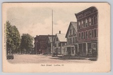 Ludlow Vermont Main Street  1909 Postcard John Barrett Building picture
