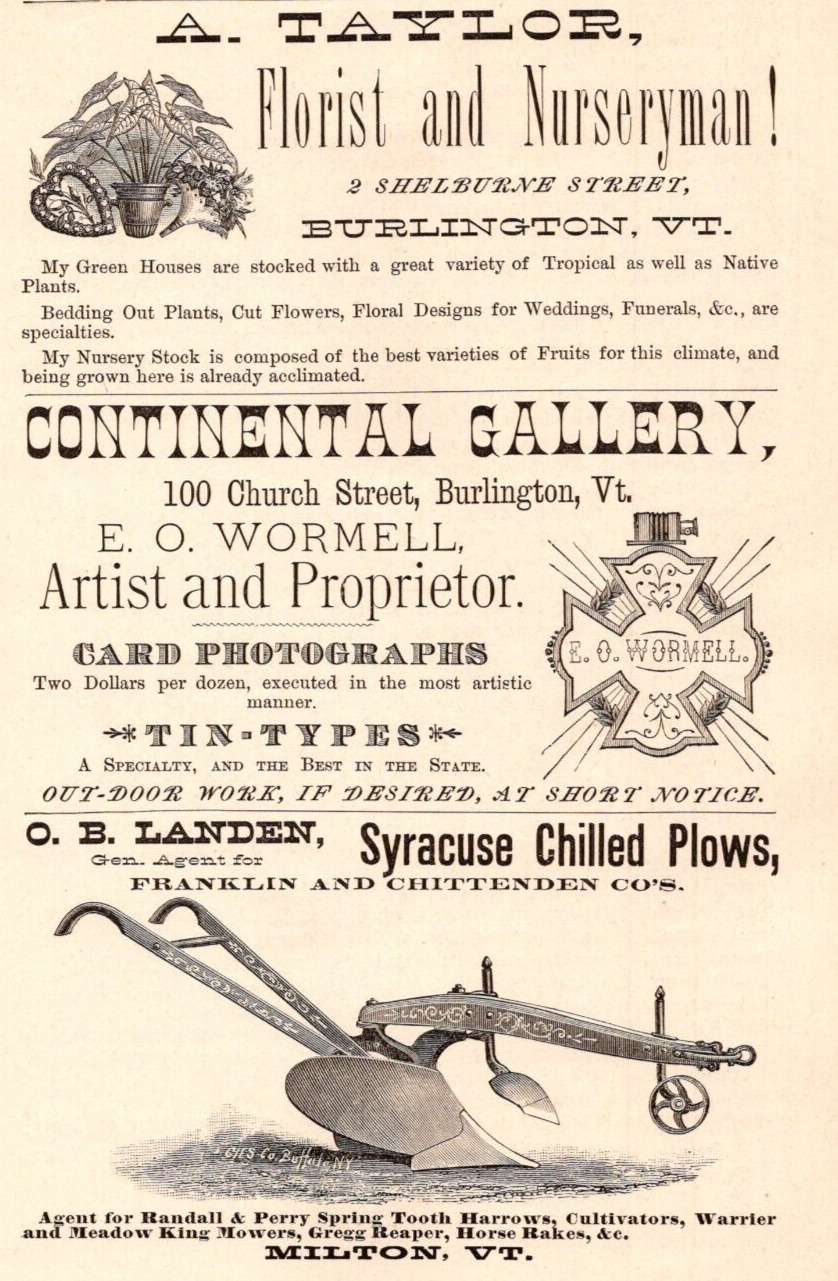 1882-83 Syracuse Chilled Plows Continental Gallery Photographs  Chittenden Co VT