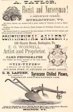 1882-83 Syracuse Chilled Plows Continental Gallery Photographs  Chittenden Co VT picture