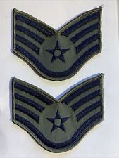 One (1) Pair of US Air Force Staff Sergeant Rank Subdued Chevron Patches picture